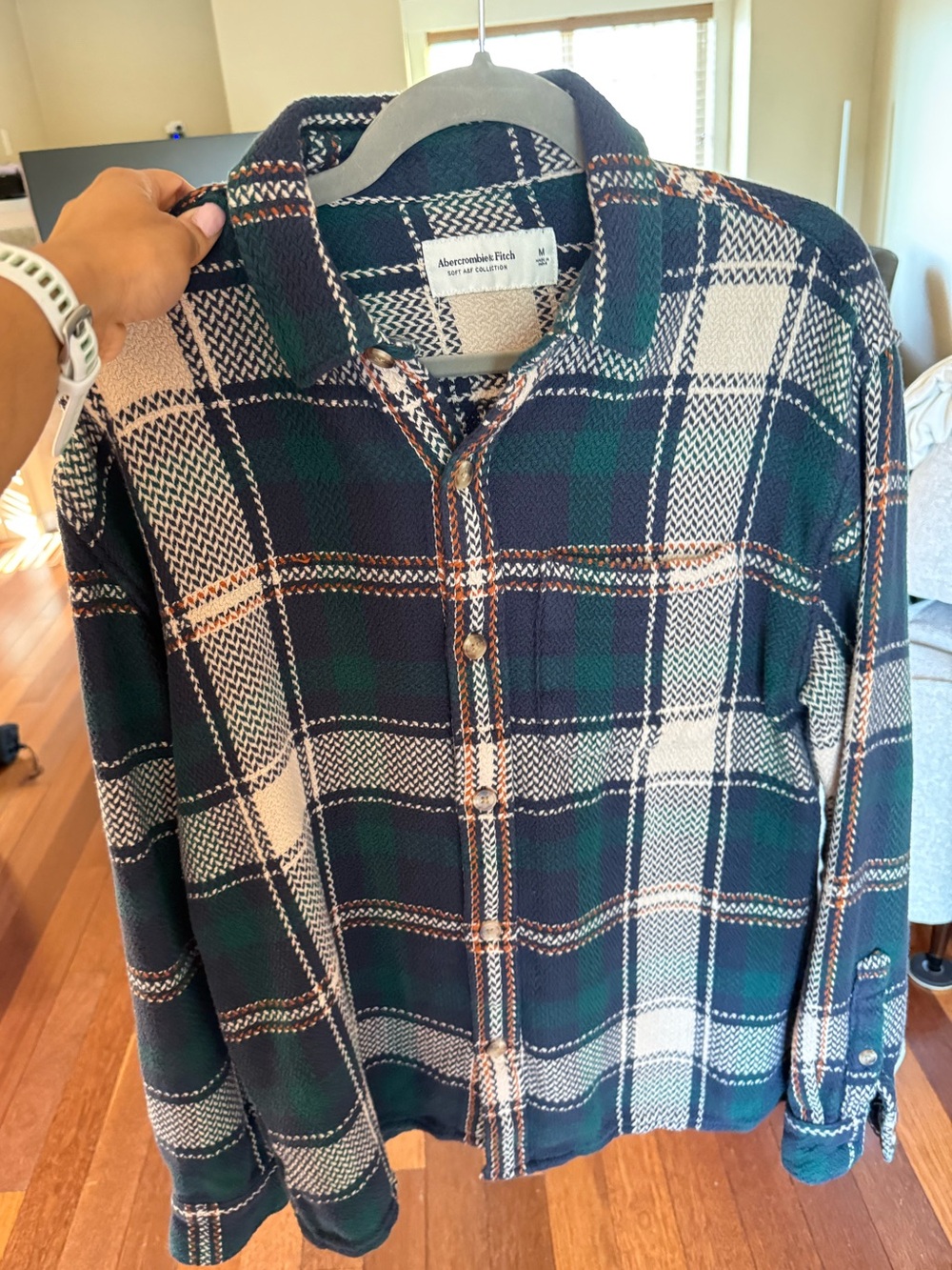 Men’s Plaid Mock Knot Long Sleeve